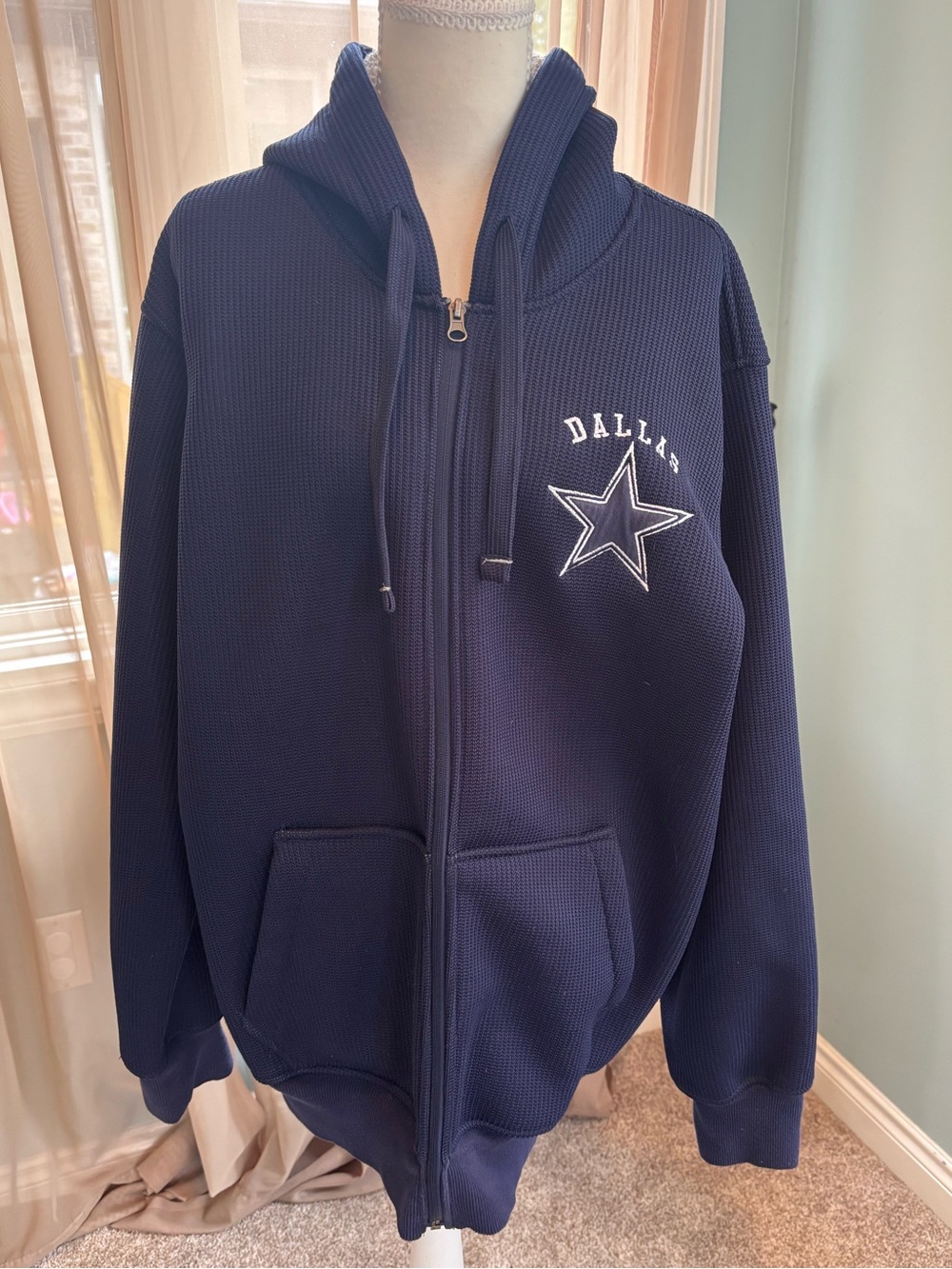 Men’s  Navy Dallas Cowboys w/ Star Zip-Up Hoodie Jacket